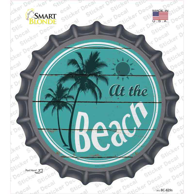 At The Beach Novelty Bottle Cap Sticker Decal