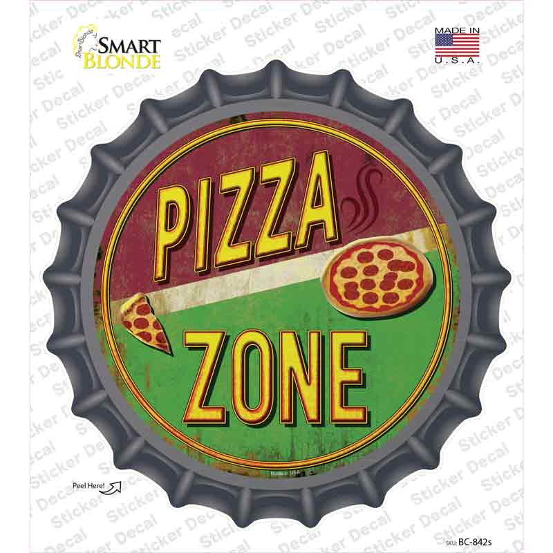 Pizza Zone Novelty Bottle Cap Sticker Decal