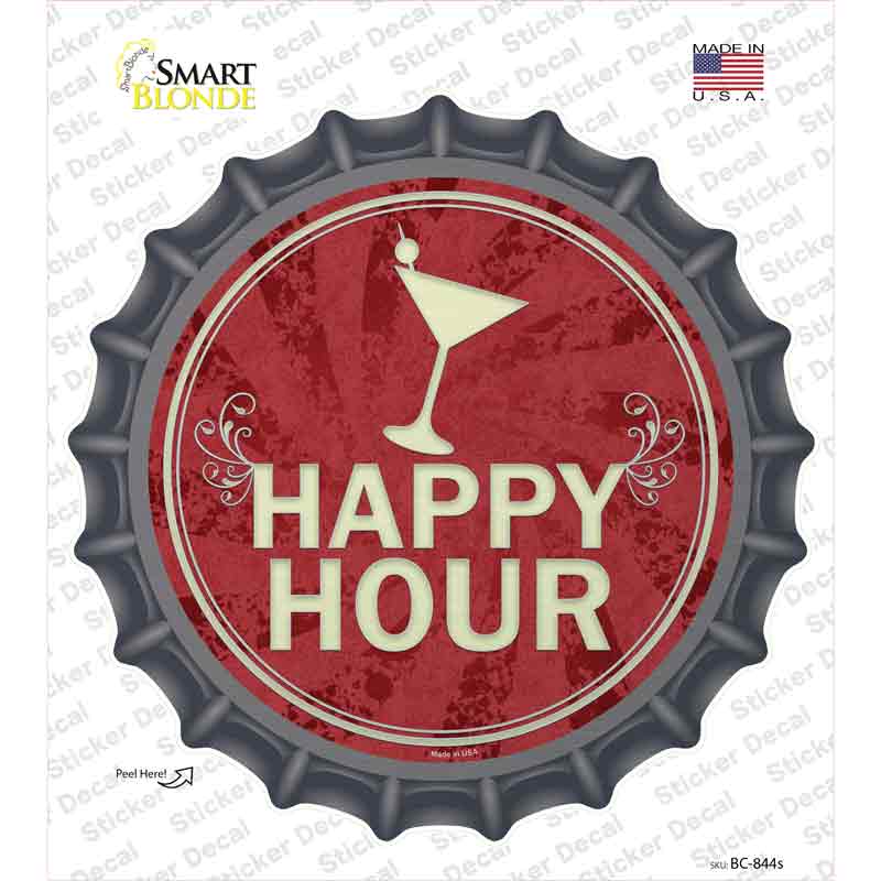 Happy Hour Novelty Bottle Cap Sticker Decal
