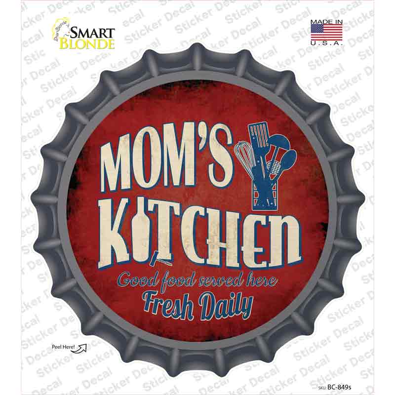 Moms Kitchen Novelty Bottle Cap Sticker Decal