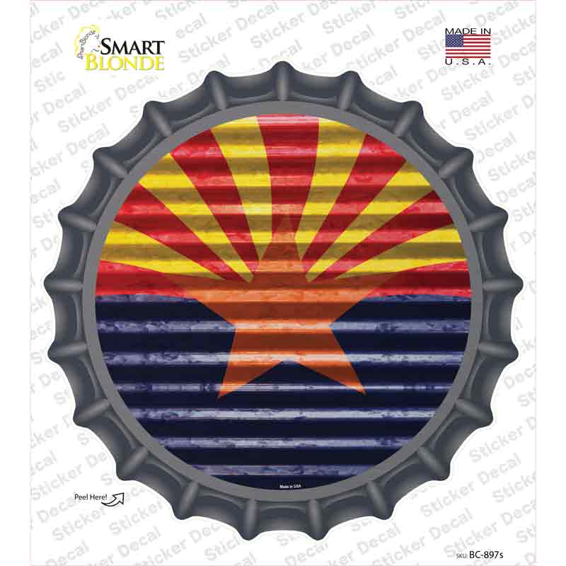 Arizona Flag Novelty Bottle Cap Sticker Decal