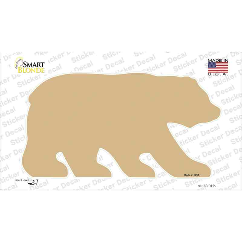 Gold Solid Novelty Bear Sticker Decal Small
