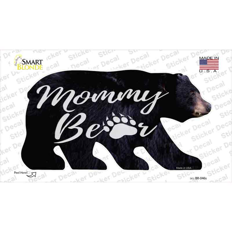 Mommy Paw Novelty Bear Sticker Decal Small