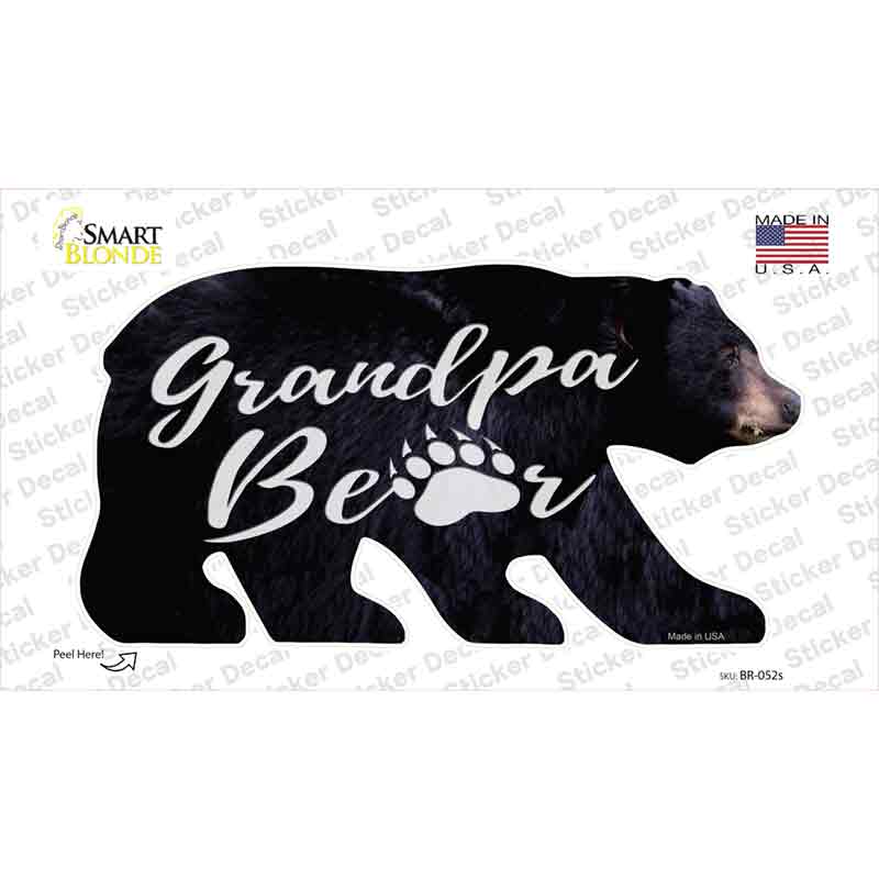Grandpa Paw Novelty Bear Sticker Decal Small