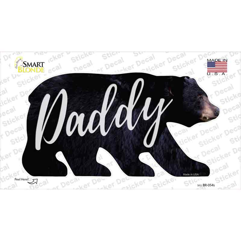 Daddy Novelty Bear Sticker Decal Small