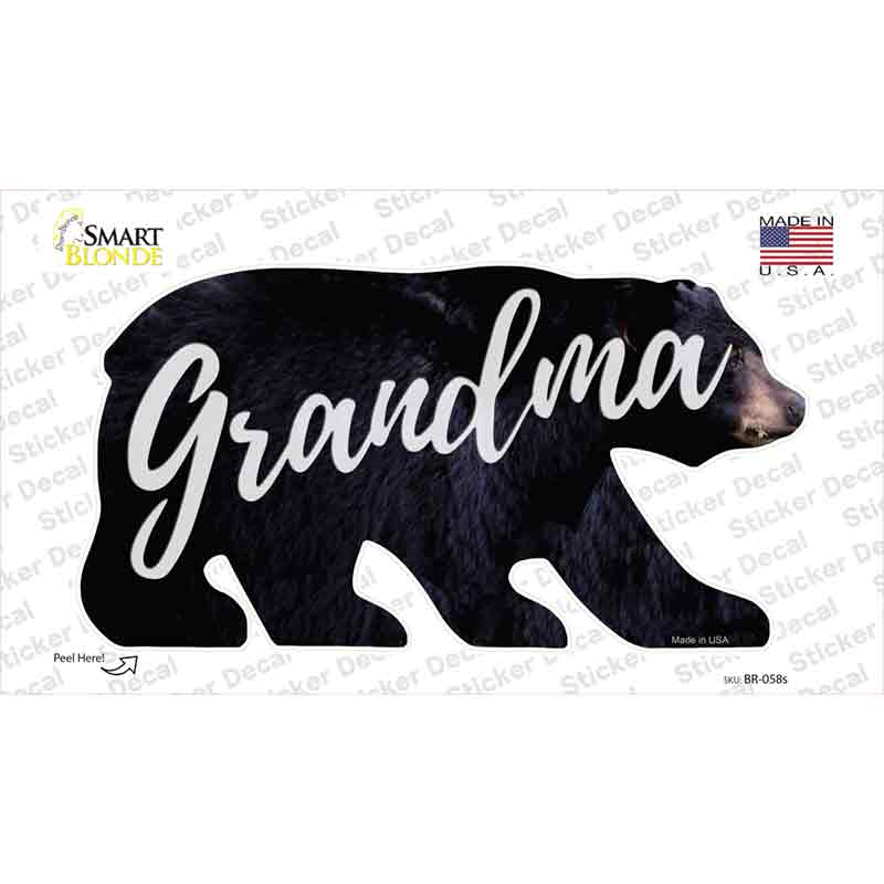 Grandma Novelty Bear Sticker Decal Small