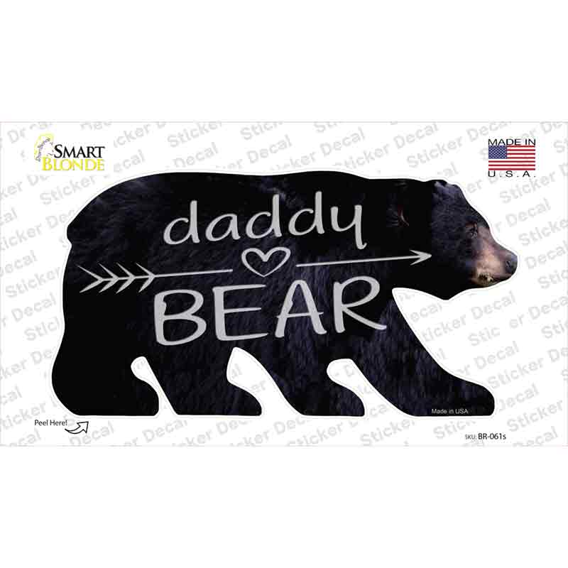 Daddy Arrow Novelty Bear Sticker Decal Small