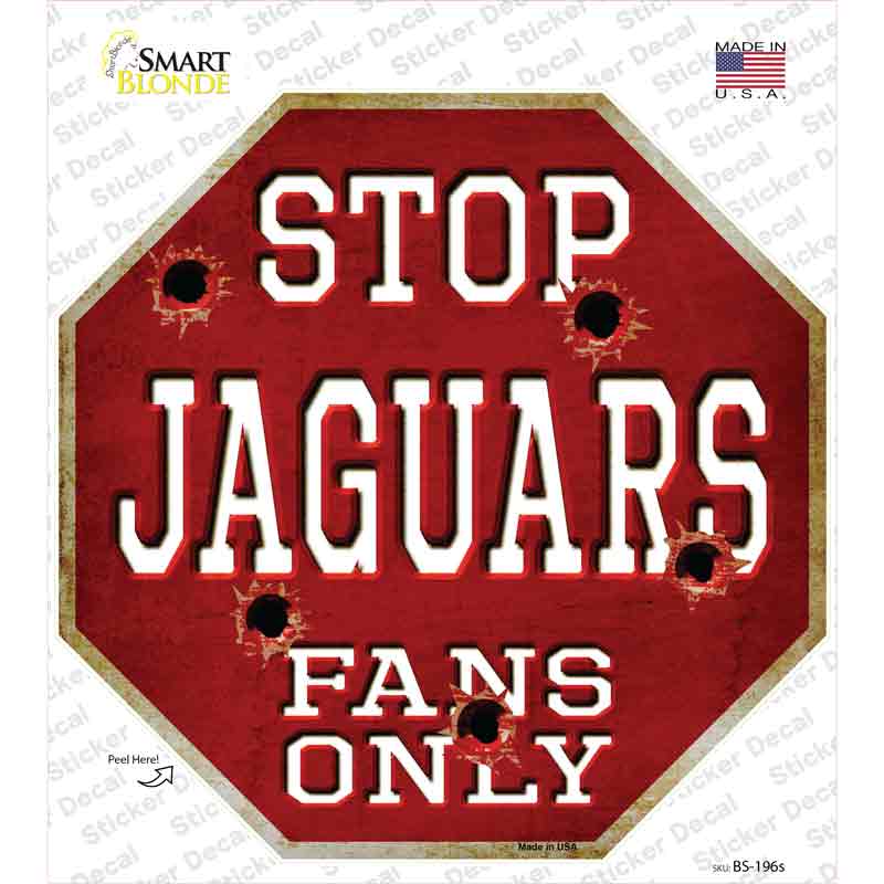 Jaguars Fans Only Novelty Octagon Sticker Decal Small