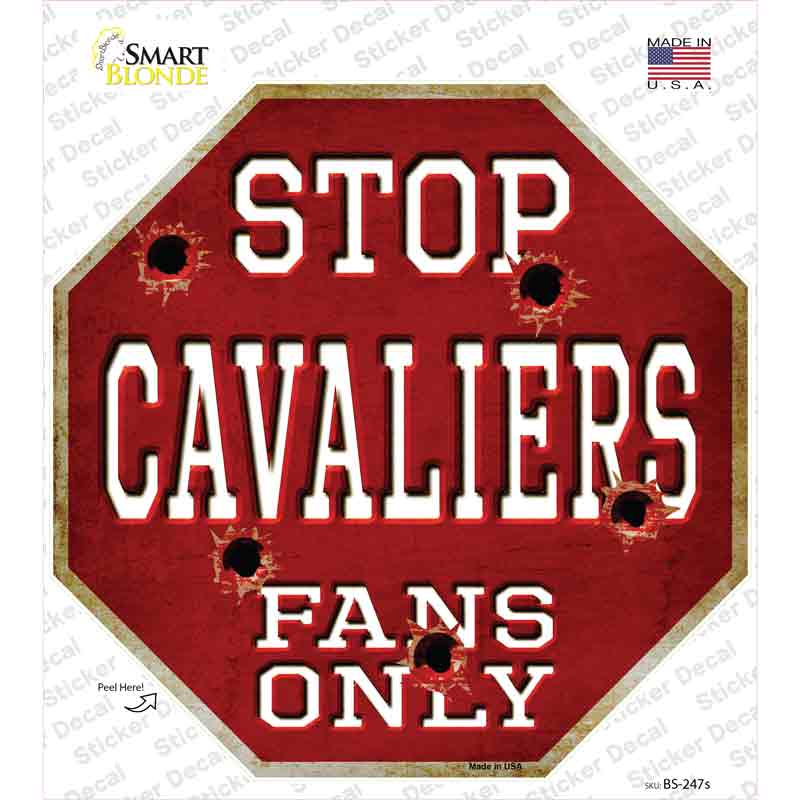 Cavaliers Fans Only Novelty Octagon Sticker Decal Small