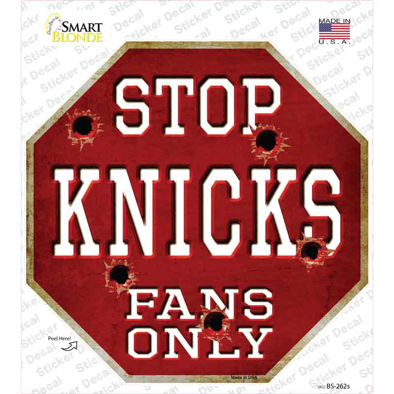 Knicks Fans Only Novelty Octagon Sticker Decal Small