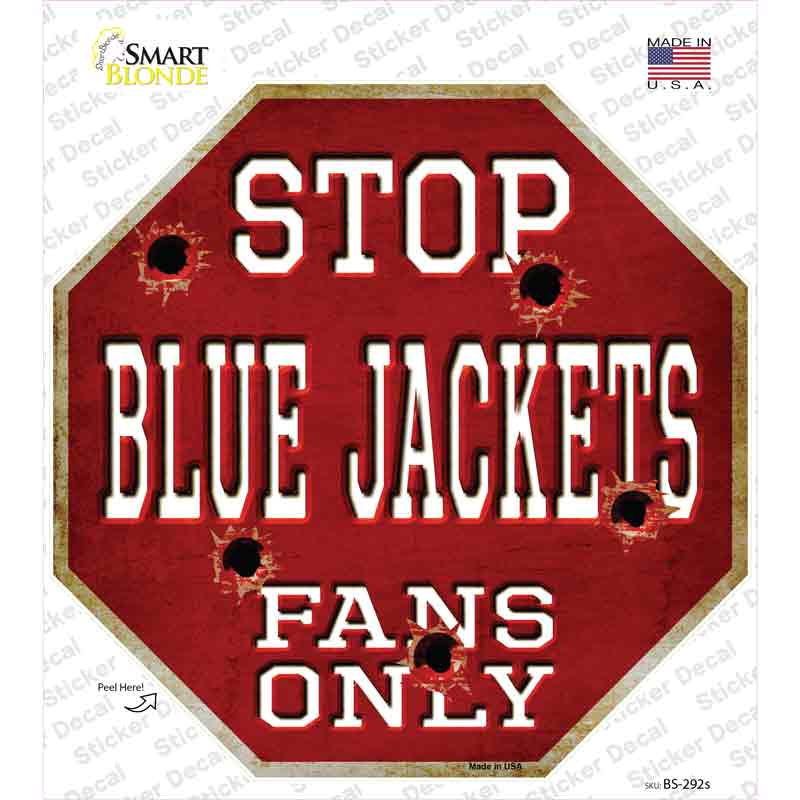 Blue Jackets Fans Only Novelty Octagon Sticker Decal Small