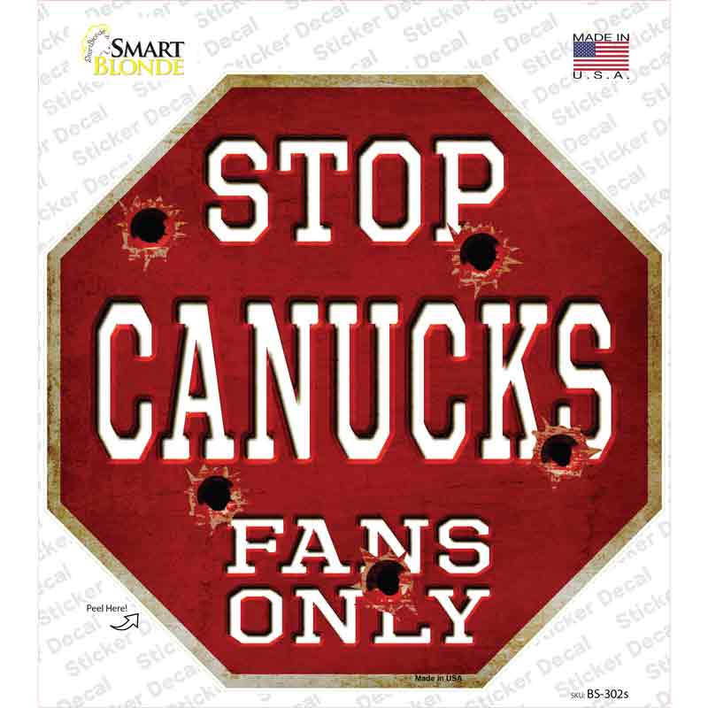 Canucks Fans Only Novelty Octagon Sticker Decal Small