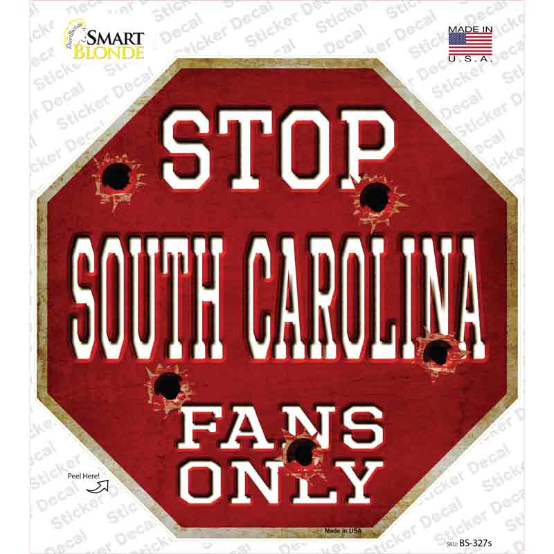 South Carolina Fans Only Novelty Octagon Sticker Decal Small