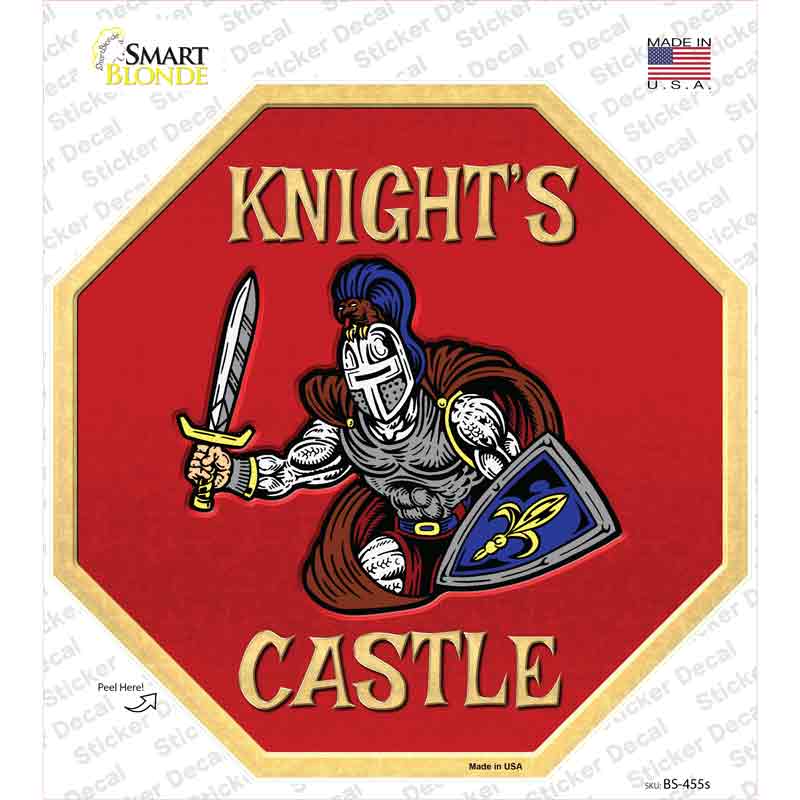 Knights Castle Novelty Octagon Sticker Decal Small