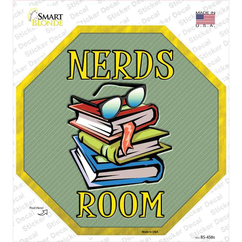 Nerds Room Novelty Octagon Sticker Decal Small