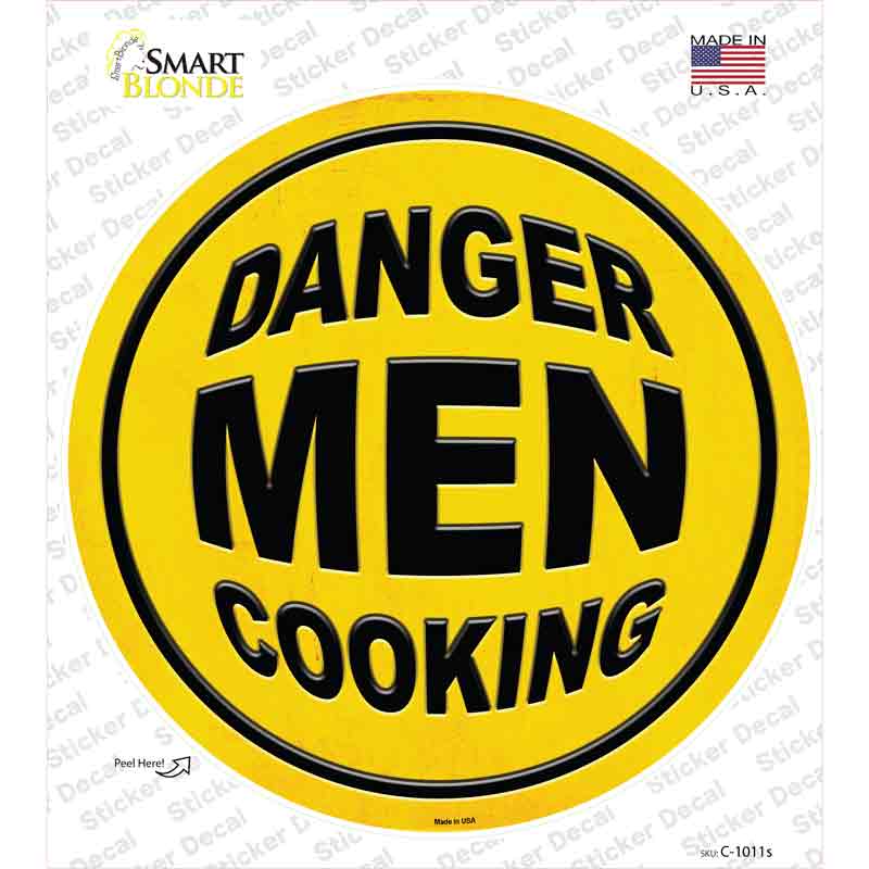 Danger Men Cooking Novelty Circle Sticker Decal