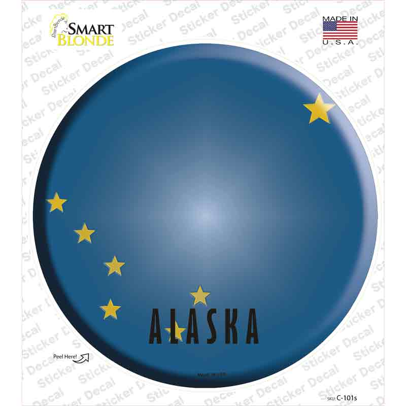 Alaska State Flag Novelty Circle Sticker Decal