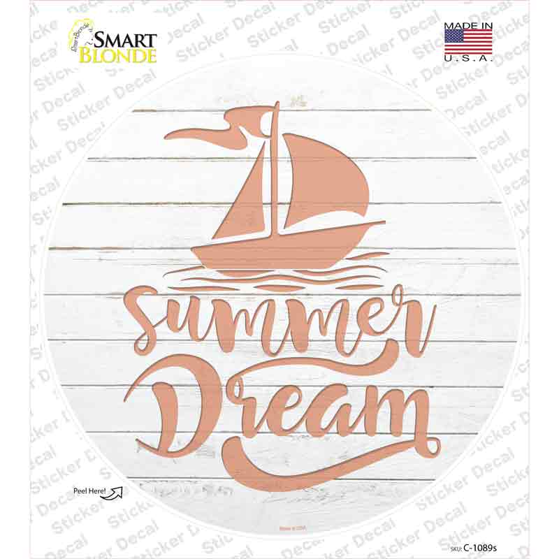 Summer Dream Novelty Circle Sticker Decal