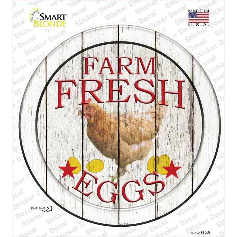Farm Fresh Eggs Novelty Circle Sticker Decal