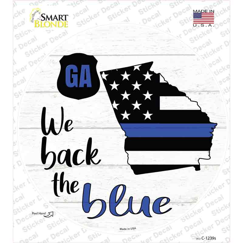 Georgia Back The Blue Novelty Circle Sticker Decal