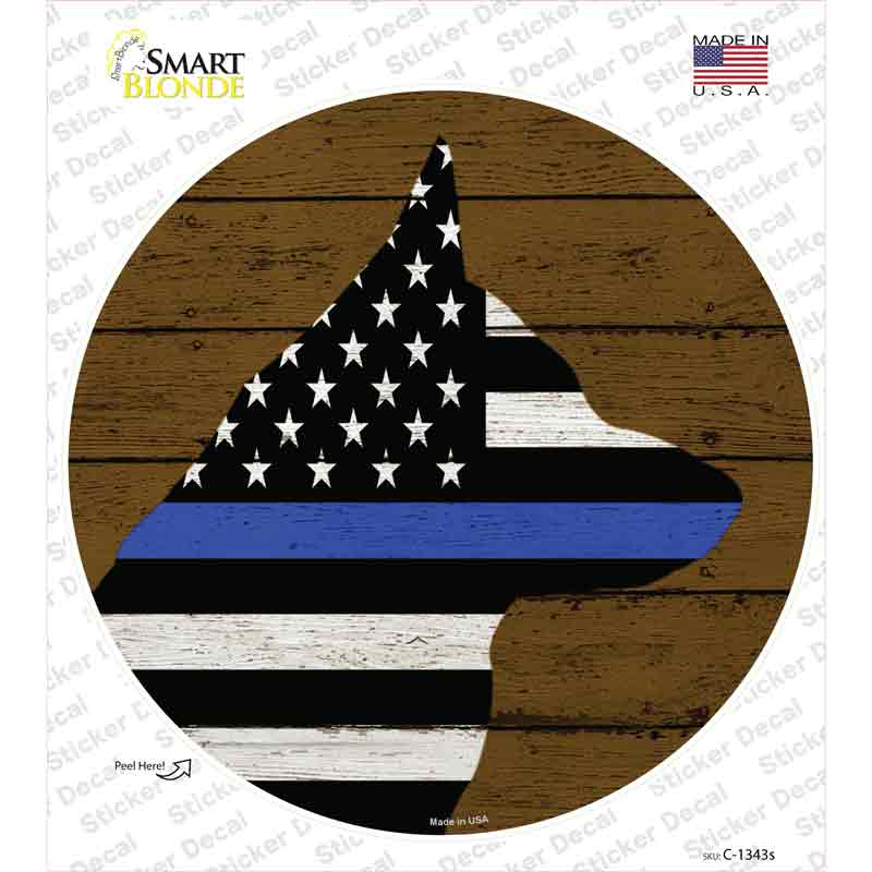 K9 Blue Line Novelty Circle Sticker Decal