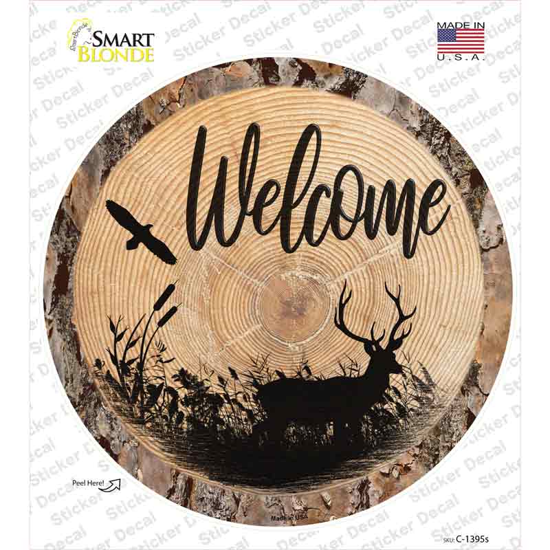 Welcome Elk Novelty Circle Sticker Decal