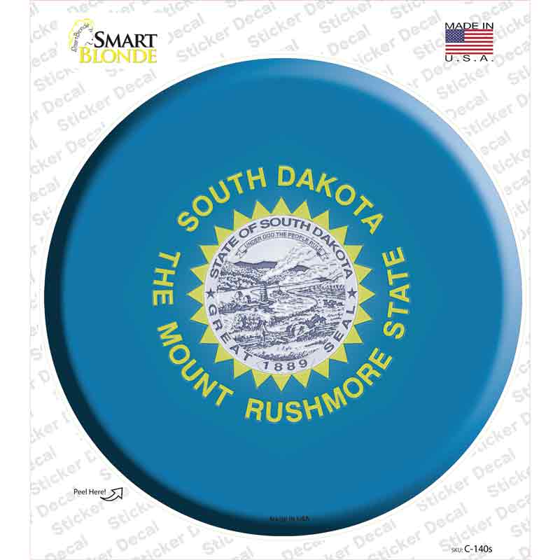 South Dakota State Flag Novelty Circle Sticker Decal