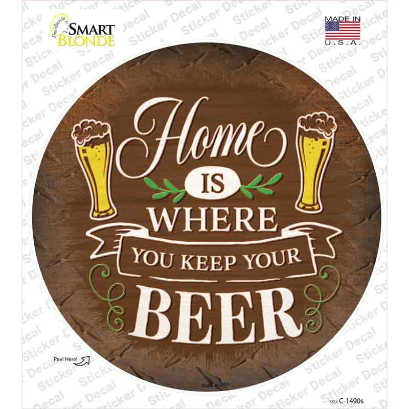 Where You Keep Your Beer Novelty Circle Sticker Decal