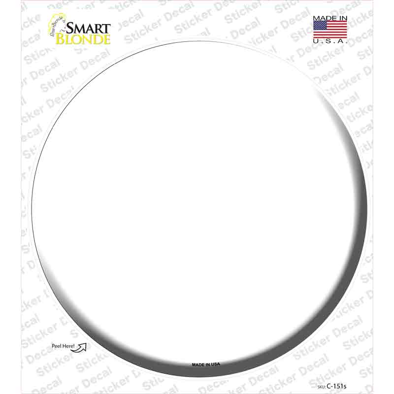 White Novelty Circle Sticker Decal