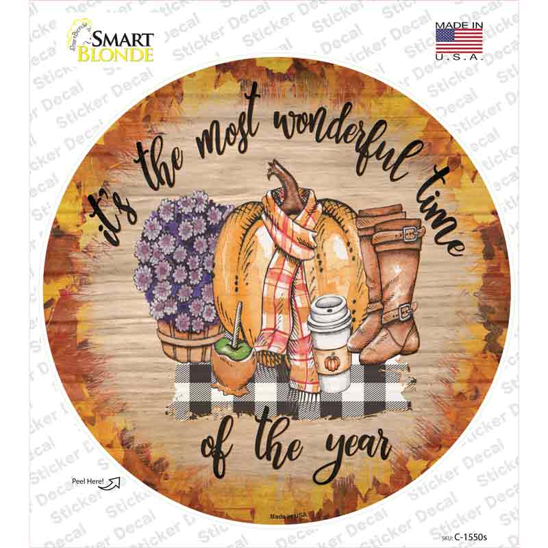 Wonderful Time Of Year Novelty Circle Sticker Decal