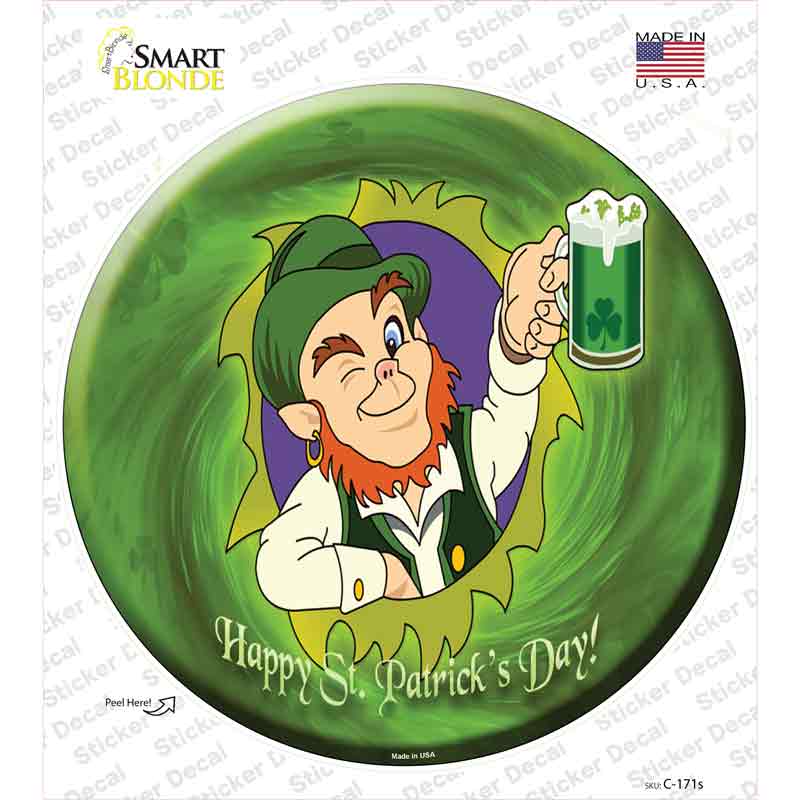 Happy St. Patricks Day Novelty Circle Sticker Decal