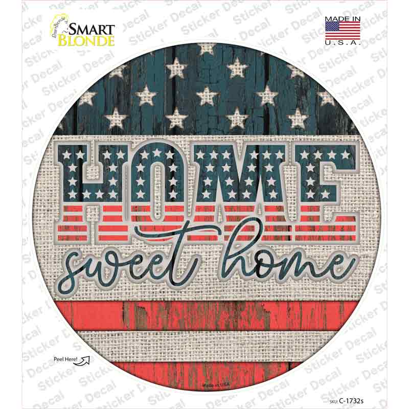 Home Sweet Home Worn Wood Novelty Circle Sticker Decal