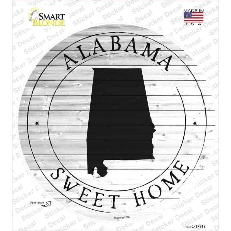 Alabama Sweet Home Novelty Circle Sticker Decal