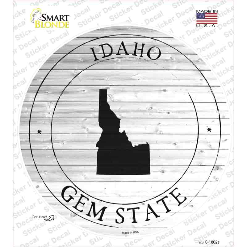 Idaho Gem State Novelty Circle Sticker Decal