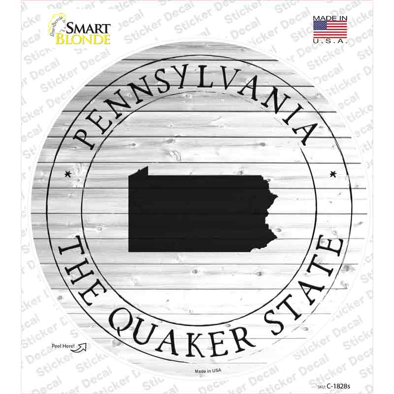 Pennsylvania Quaker State Novelty Circle Sticker Decal