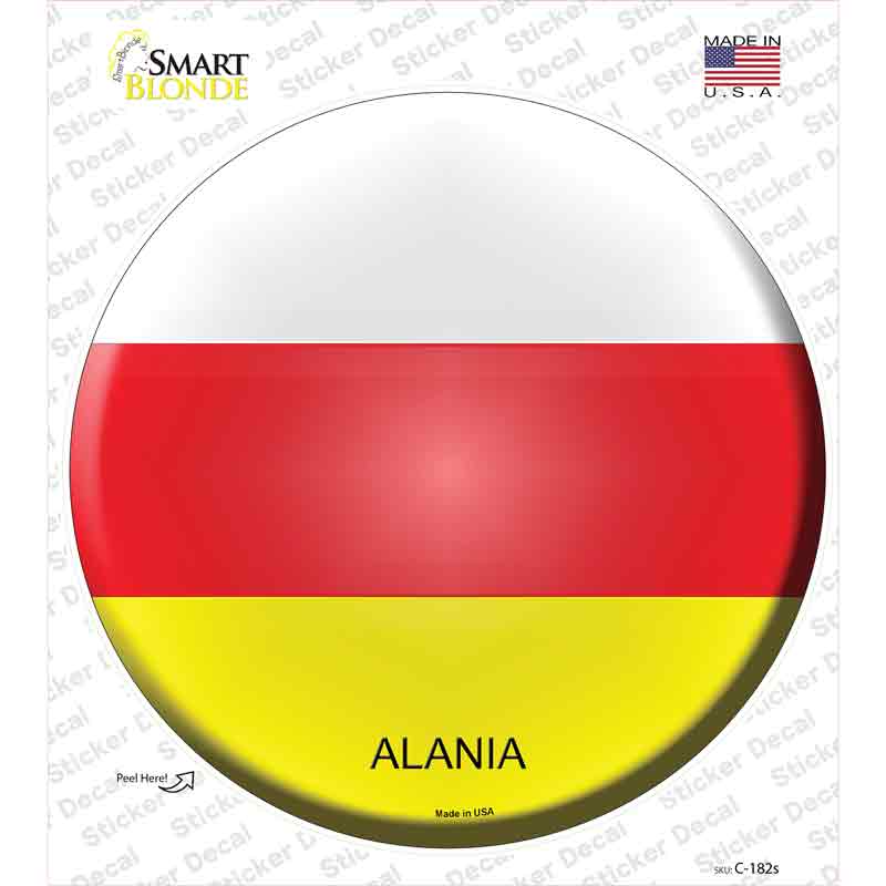 Alania Country Novelty Circle Sticker Decal