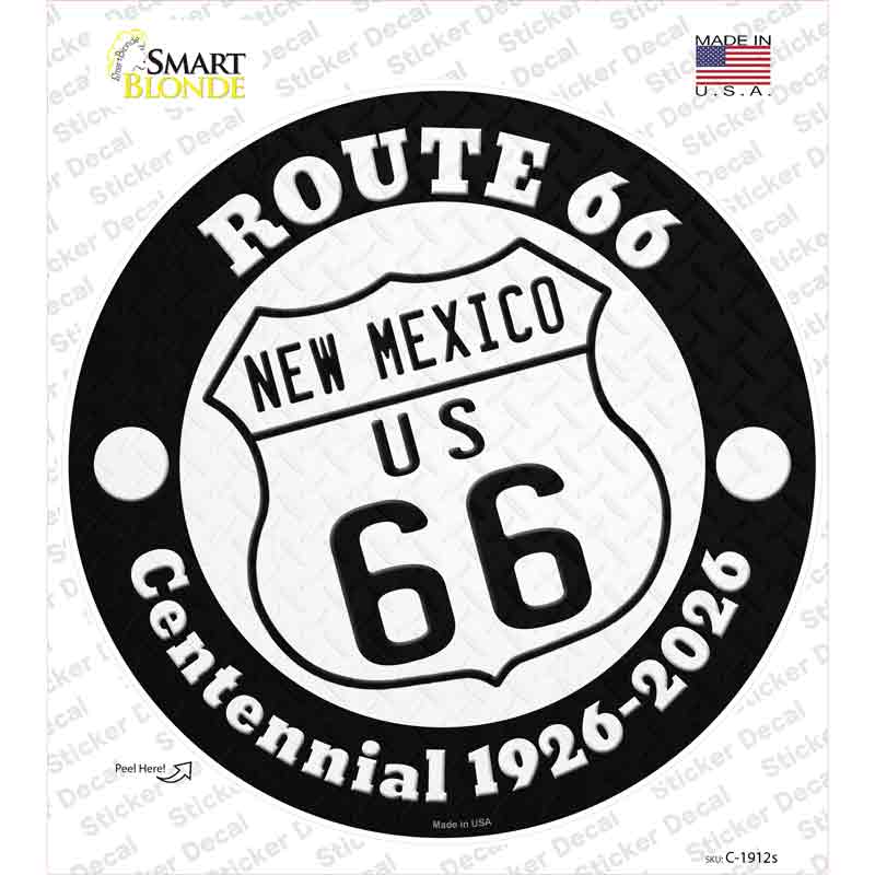 New Mexico Route 66 Centennial Novelty Circle Sticker Decal
