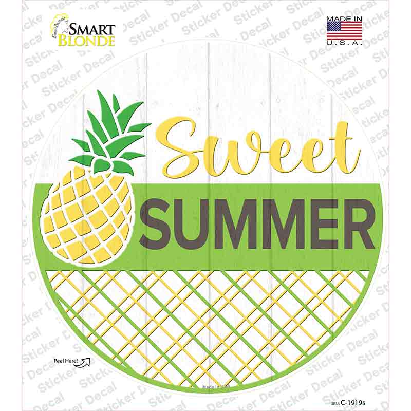 Sweet Summer Pineapple Novelty Circle Sticker Decal