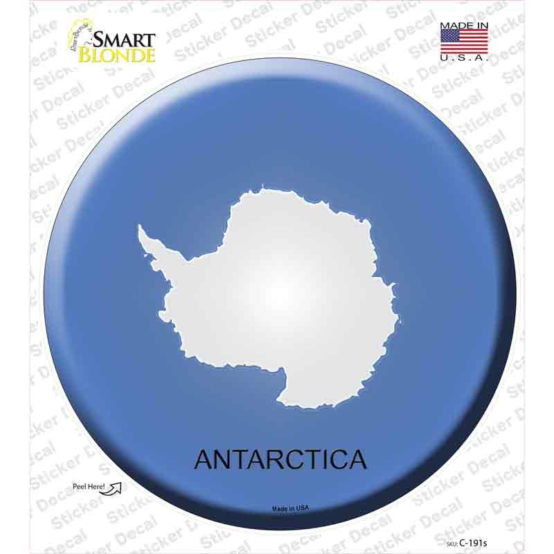 Antarctica Country Novelty Circle Sticker Decal