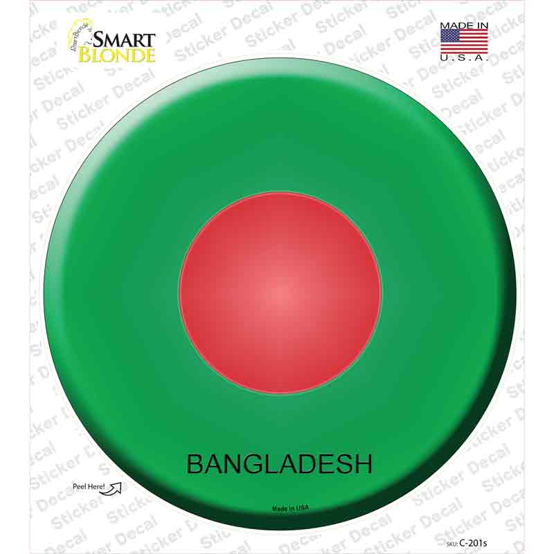 Bangladesh Country Novelty Circle Sticker Decal