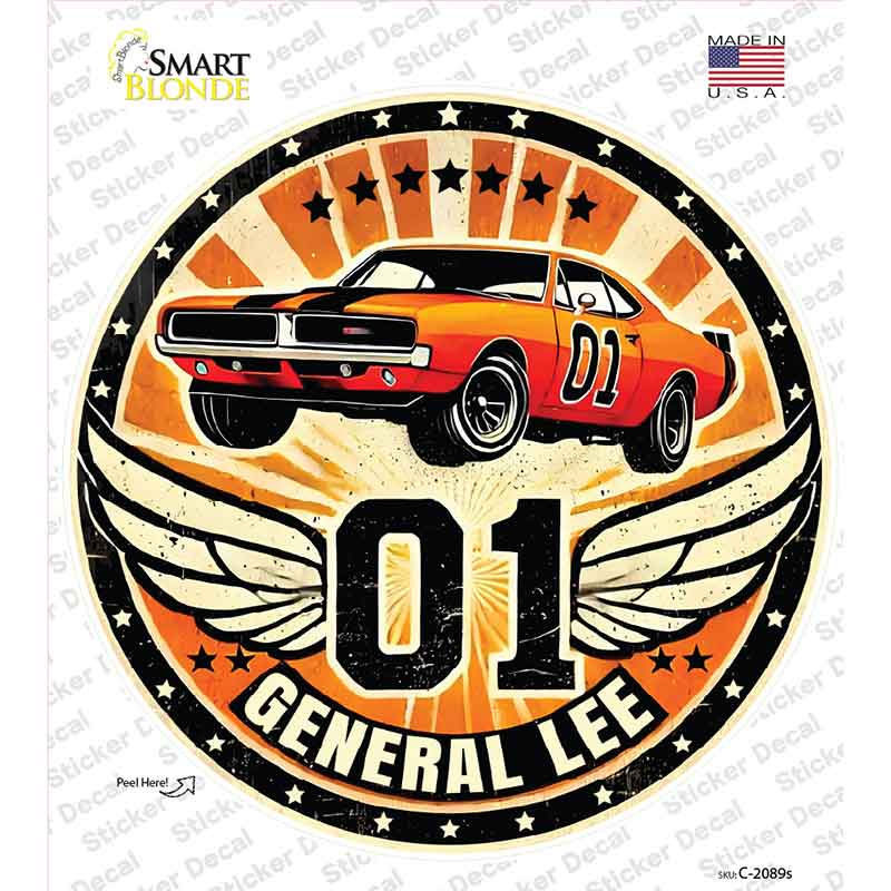 01 General Lee Novelty Circle Sticker Decal C-2089s