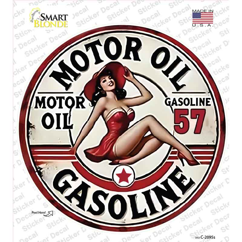 Motor Oil Gasoline Novelty Circle Sticker Decal C-2095s