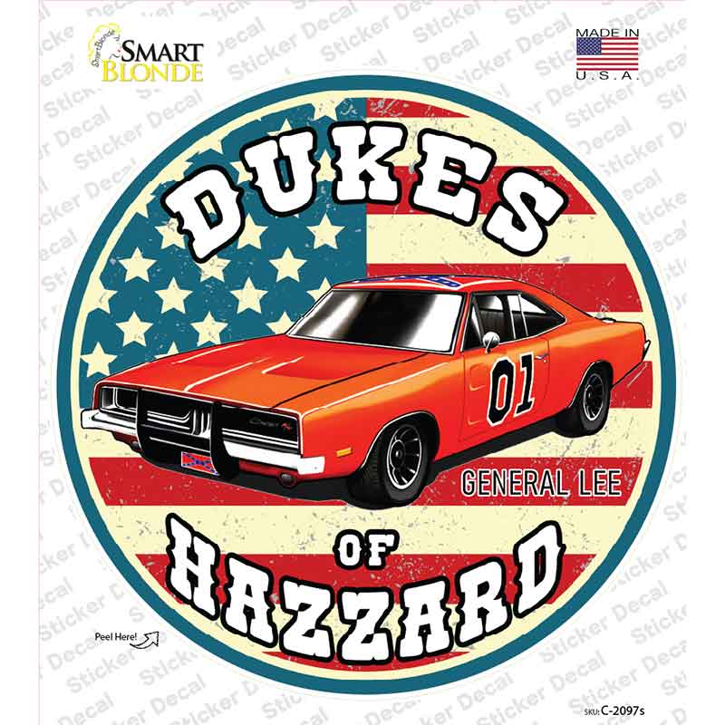 Dukes of Hazzard Novelty Circle Sticker Decal C-2097s