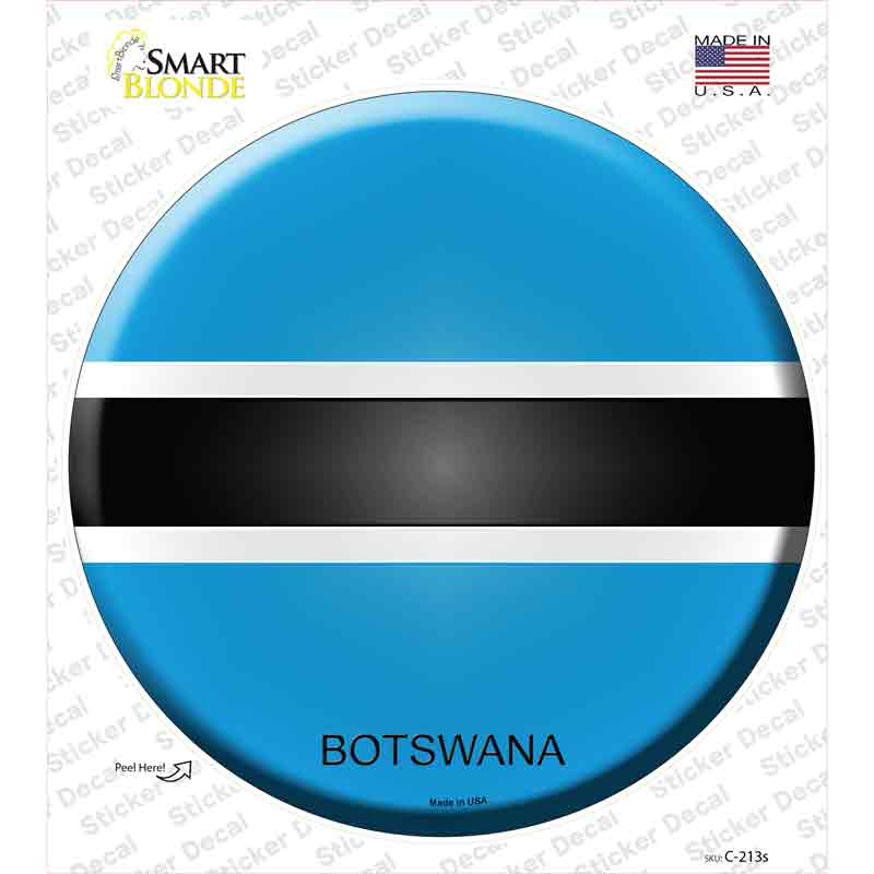 Botswana Country Novelty Circle Sticker Decal