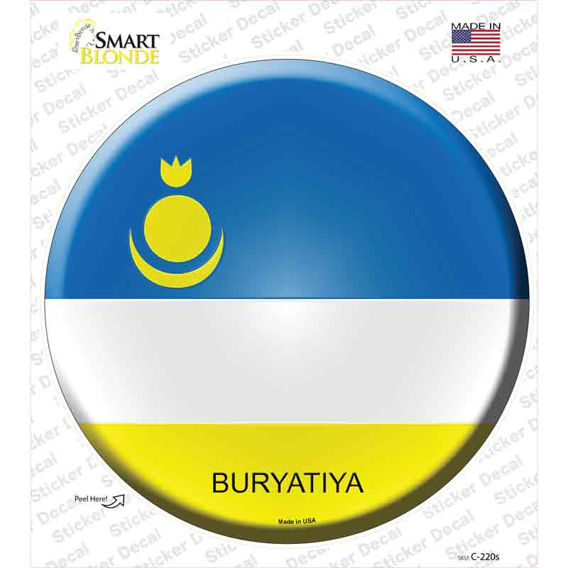 Buryatiya Country Novelty Circle Sticker Decal