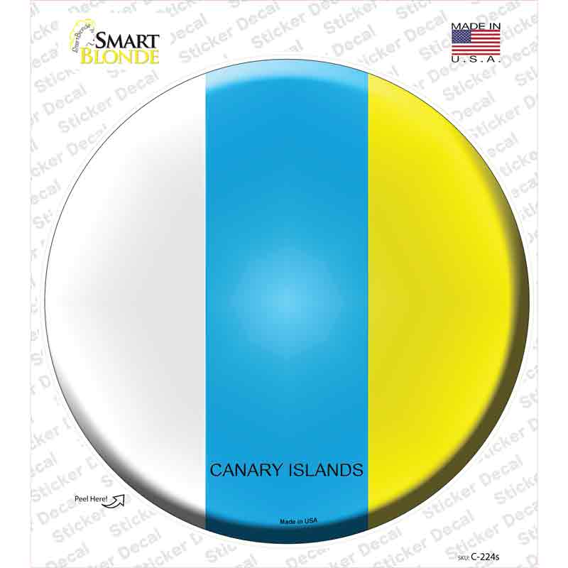 Canari Islands Country Novelty Circle Sticker Decal