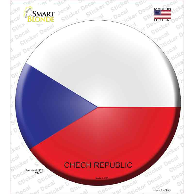 Czech Republic Country Novelty Circle Sticker Decal
