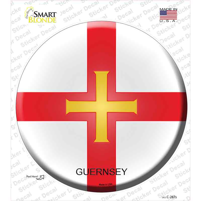 Guernsey Country Novelty Circle Sticker Decal