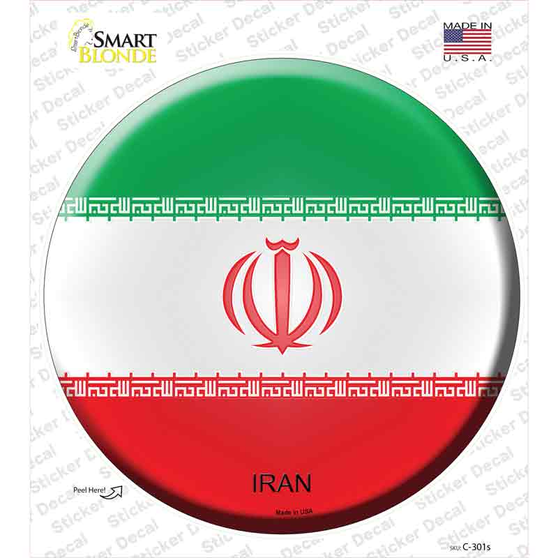 Iran Country Novelty Circle Sticker Decal