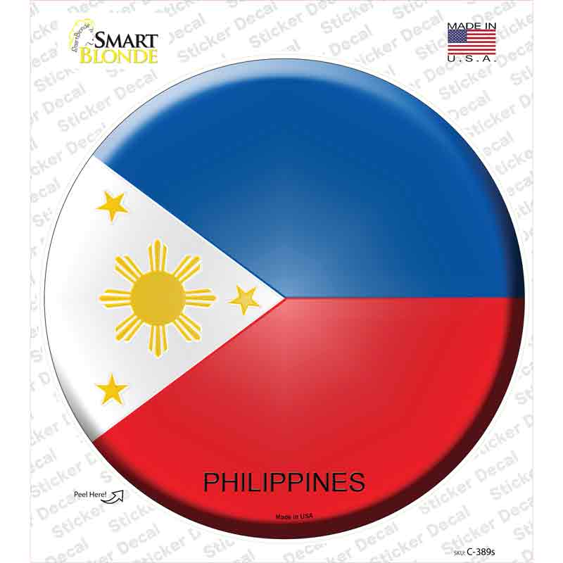 Philippines Country Novelty Circle Sticker Decal